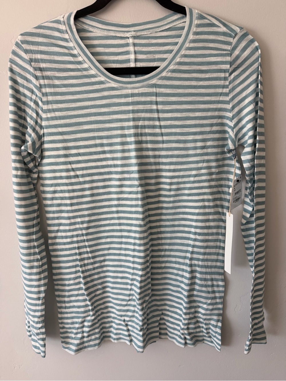 Caslon Light Blue & White Striped Long Sleeve Tee